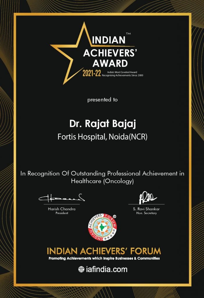 Dr Rajat Bajaj - Winner of Indian Achievers' Award 2022