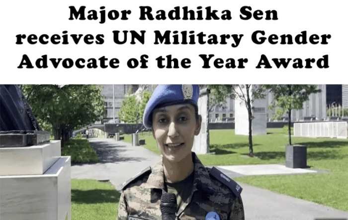 UN Award for Major Radhika in india