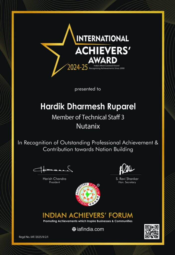 Hardik IAF Certificate